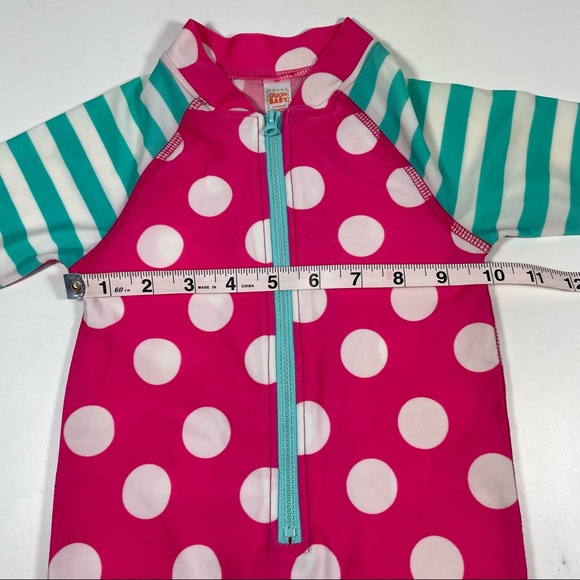 NWOT Giggle Baby Polka Dot & Stripes One Piece Rashguard Size 12-18M - Picture 8 of 8